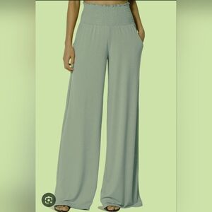 one 5 one Women's Wide-Leg Pants - Light Green
